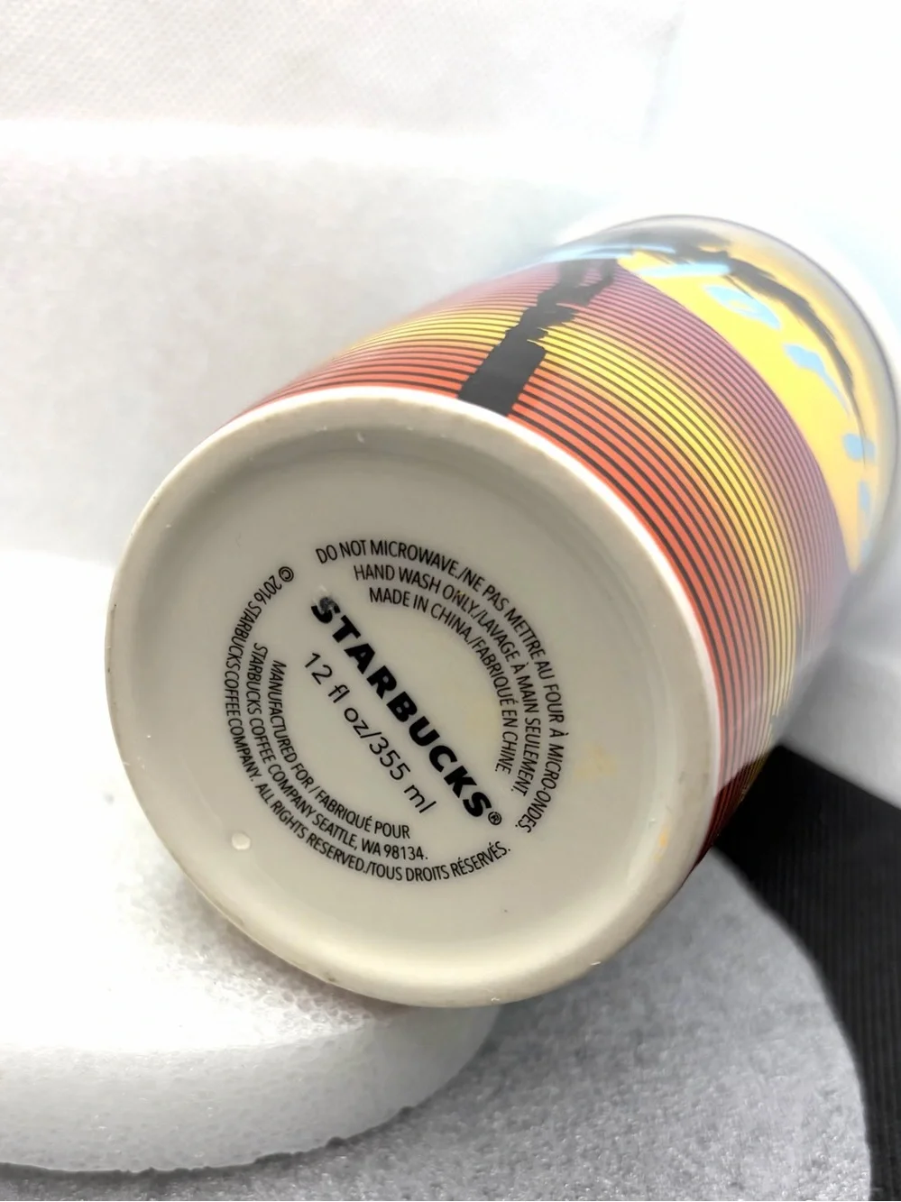 Starbucks FLORIDA Sunset Palm Trees Travel Tumbler Mug 12oz